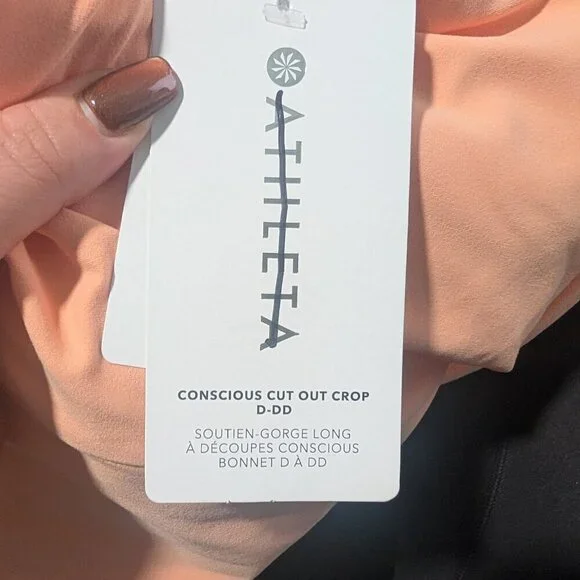 Athleta | Conscious Crop Cut Out Bra In Bright Peach (D-DD cup) - Picture 6 of 12